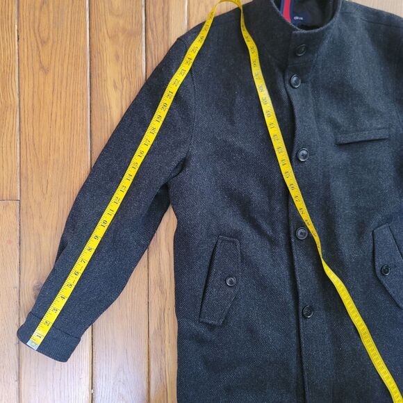 Daniel Cremieux Charcoal Gray Wool Men's Coat Double Closure Size Large - Picture 14 of 15